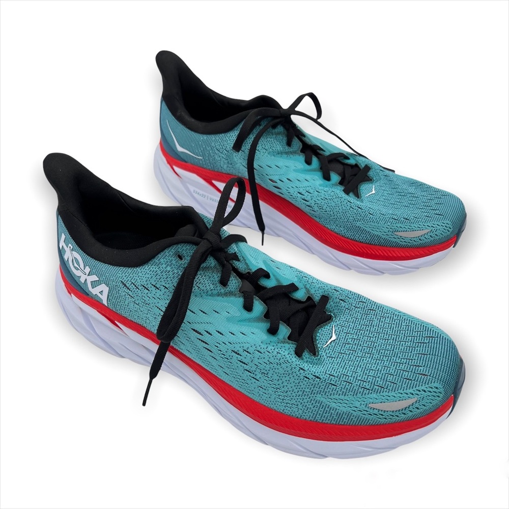 Hoka One One Clifton 8 Real Teal Aquarelle Running Sneakers Men’s Size US 10